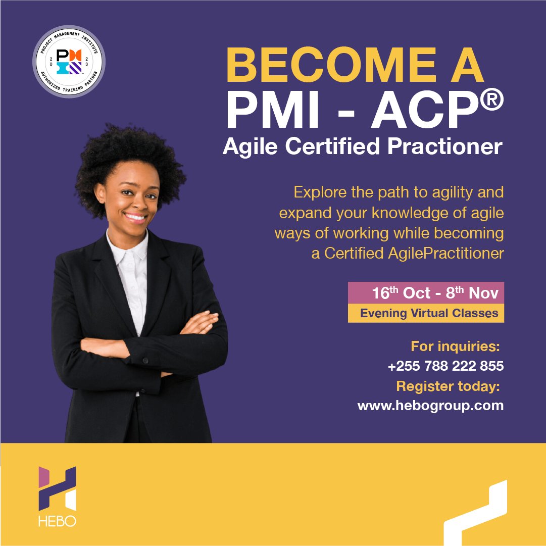 🚀 Ready to work smarter, respond faster, and satisfy stakeholders in project management? Enroll in our PMI-ACP certification program starting on 16th October to unlock the potential of Agile methodologies through our evening virtual training. Enroll via lnkd.in/dVmgyxVn