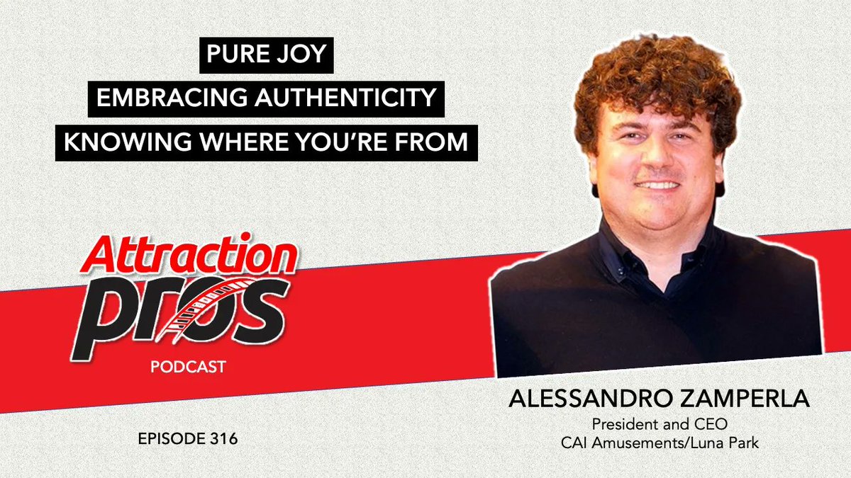 #AttractionPros Podcast - Episode 316: Alessandro Zamperla talks about pure joy, embracing authenticity, and knowing where you're from Full episode available here ⤵️ buff.ly/3Dl8GKj (sponsored by @iaapahq)