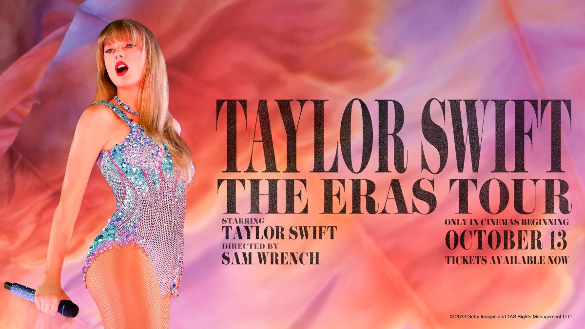 Get tickets now to see TAYLOR SWIFT | THE ERAS TOUR concert film on the big screen opening OCTOBER 13 #TSTheErasTourFilm @TaylorSwift13 - bit.ly/46qrx3s