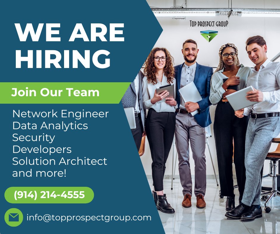 Are you an IT professional looking for a job? Join the TPG team and get exclusive offers to top-notch companies! Don't wait any longer; join us today! 🤩Click here: cstu.io/77522c  #TopProspectGroup #ITProfessional #JobOpportunity #ITJobs