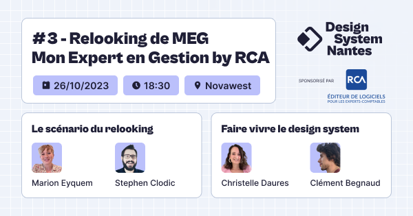 Hey 👋 ! Le meetup #DesignSystem Nantes revient pour sa troisième édition !
Rendez-vous le jeudi 26 octobre dès 18h30 chez RCA pour en savoir plus sur la création, l’implementation et la gestion de leur Design System.