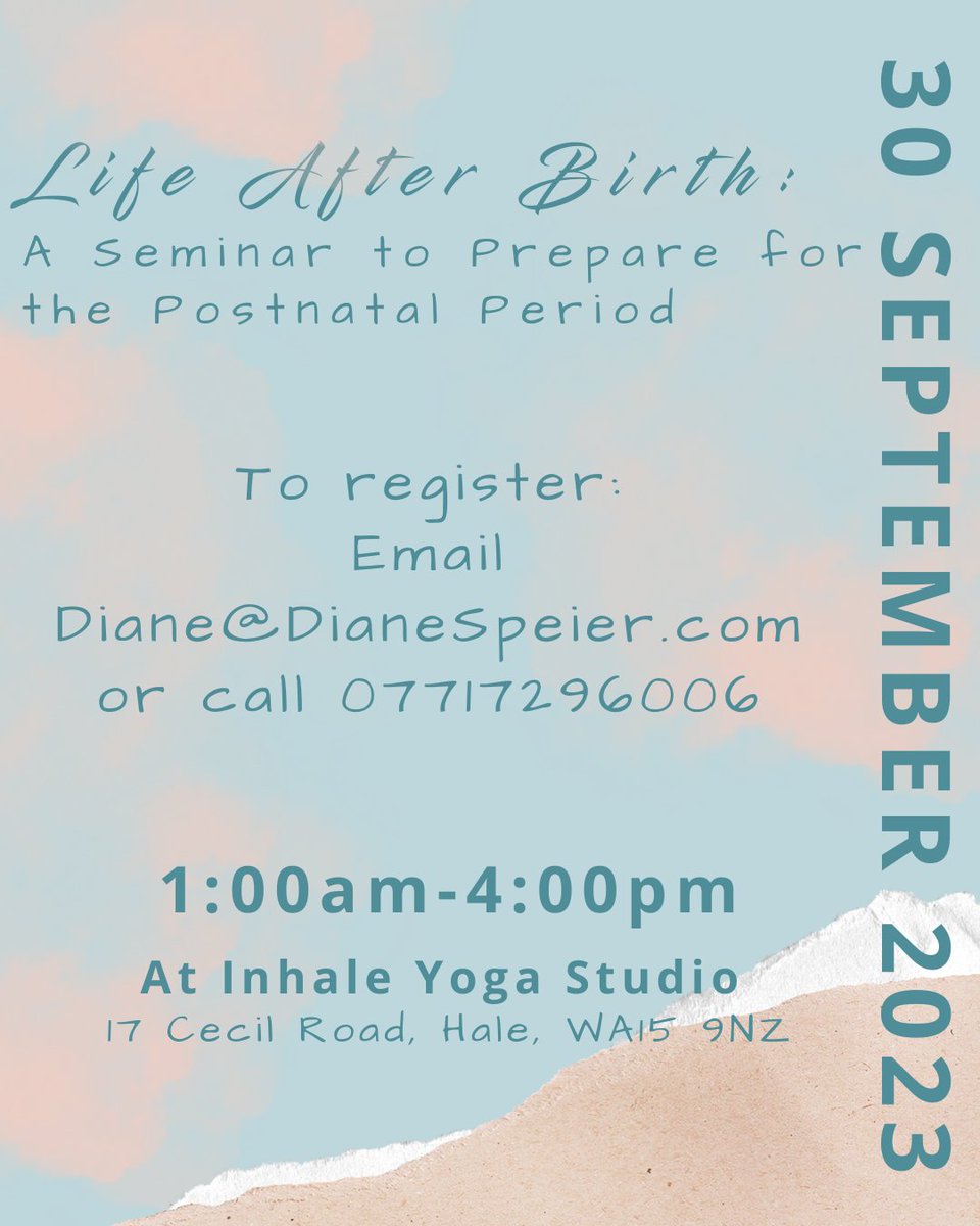 This seminar is happening in the Greater Manchester area on Saturday. Do you know anyone who might be interested in joining us? Please share. #postnatal #postpartum #birth #parenting #lifeafterbirth