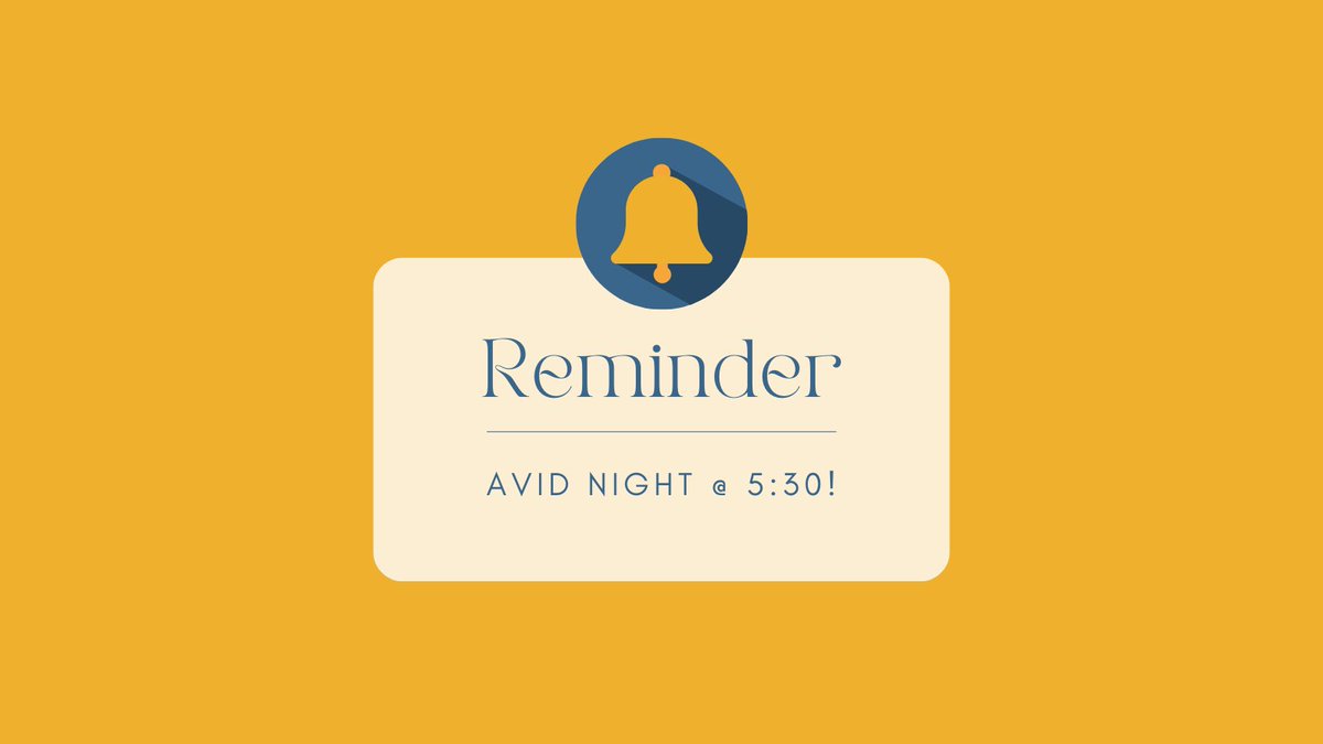 If you are a parent of a 9th or 10th grader, don't forget about our AVID night! Join us tonight from 5:30-7:15 at BCHS!