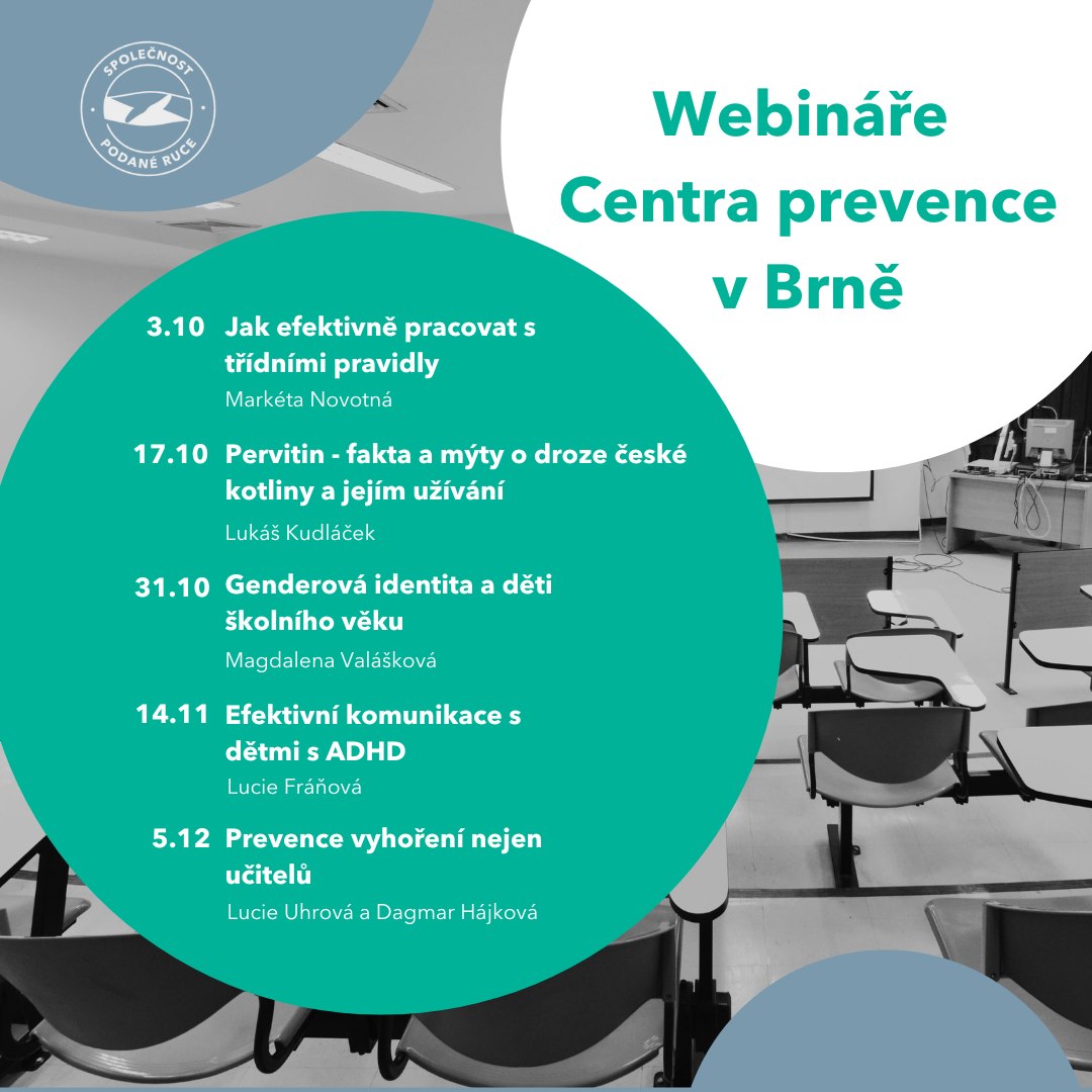 Připojte se k nám zdarma vždy od 17:00 v Podané kavárně na Hilleho 5 v Brně nebo online přes ZOOM: 1url.cz/@webinar_preve…. 

Budeme se na vás těšit.