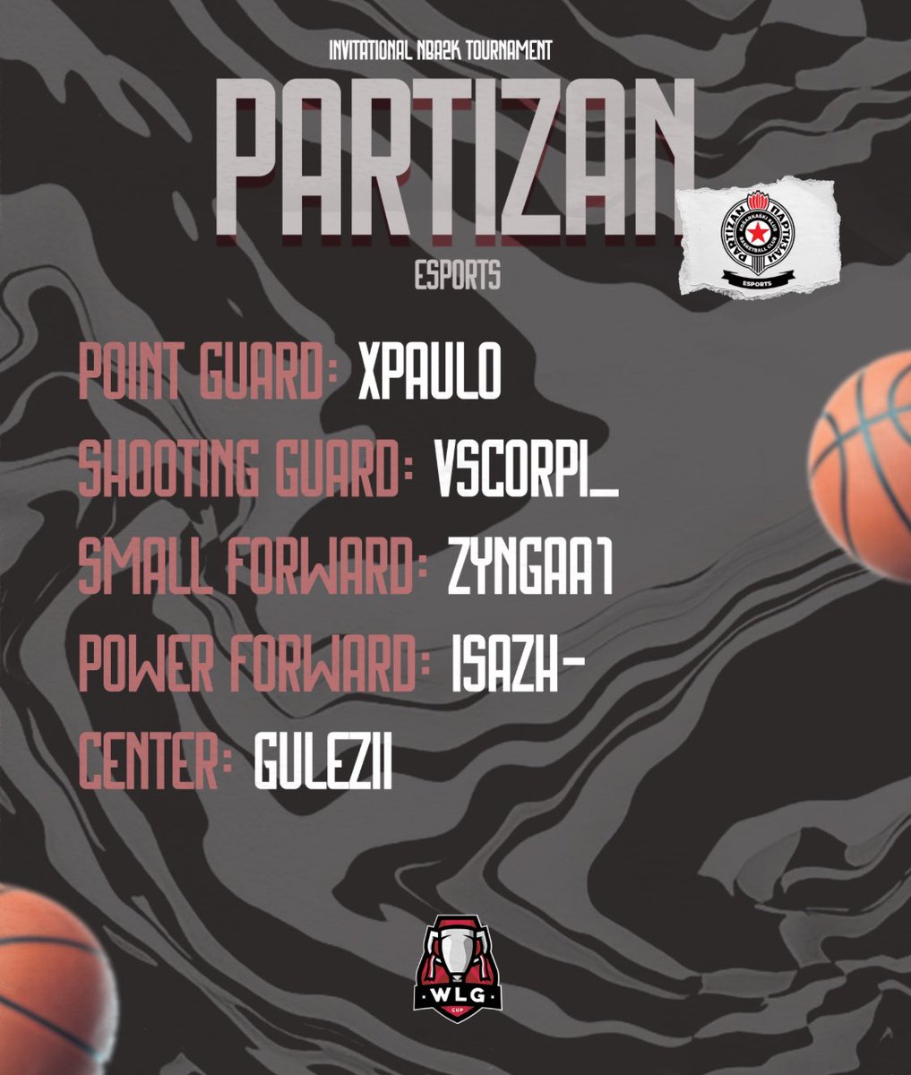 🇷🇸 𝐏𝐀𝐑𝐓𝐈𝐙𝐀𝐍 𝐄𝐒𝐏𝐎𝐑𝐓𝐒

Glad to welcome the Serbian Club for the upcoming <a href="/WLGgr/">WLGaming Esports</a> Invitational! <a href="/esportspartizan/">Partizan Esports</a> 

⚫️ <a href="/N1Maldini/">Paulo</a> 
⚪️ <a href="/vScorpi_/">Scorpi 🤙</a> 
⚫️ <a href="/zynga91/">Zyngaa1</a> 
⚪️ <a href="/isazh86/">Aleksandar</a> 
⚫️ <a href="/guleziii/">gulezi</a> 

#WLGaming #Partizan