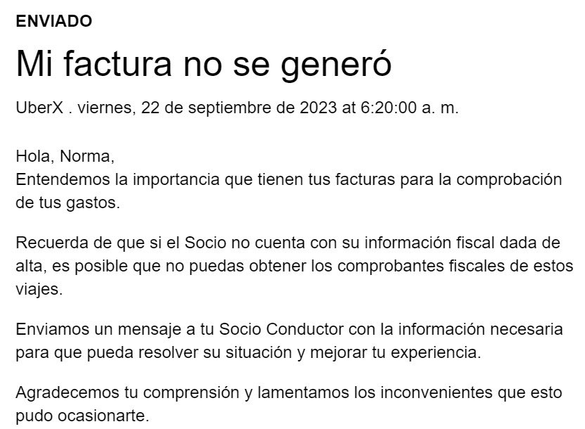 normaap15's tweet photo. @Uber_MEX de nuevo problemas para obtener mis facturas… Me envían el siguiente correo. 
¿¿No es  obligación enviar facturas?? Ustedes dan el servicio, ¿no se tienen que responsabilizar por su servicio?
@Profeco @SATMX https://t.co/2QIucJzBsb