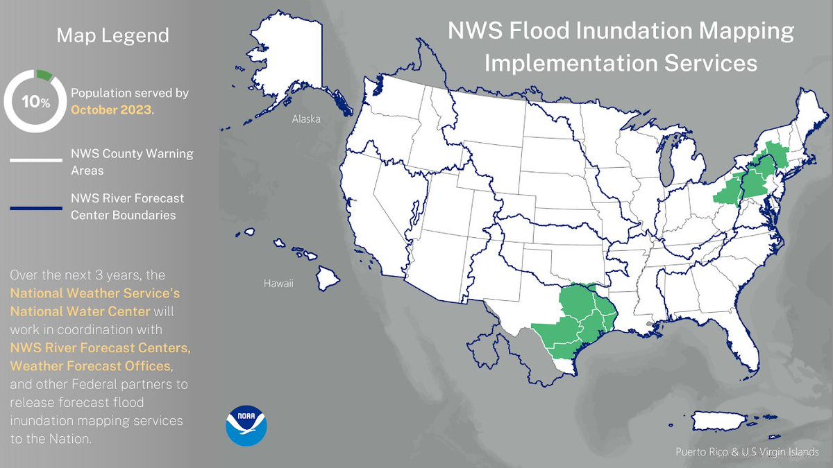 NWS's tweet photo. NWS has unveiled an experimental Flood Inundation Mapping (FIM) service that includes our forecast area! Many other spots are also part of this rollout including much of East Texas, central parts of Pennsylvania, and parts of the Northeast. Visit https://t.co/iop1eyed7C for more. https://t.co/loktzxkyzZ