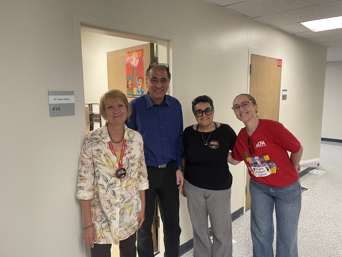 cfa_cpp's tweet image. Some of the awesome faculty we talked to while hall walking on campus yesterday #solidarity @CFA_United