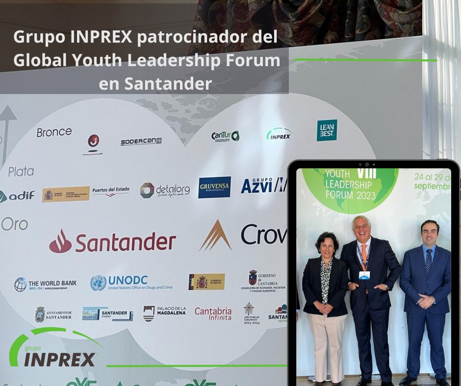 Santander acoge esta semana la 8ª edición del #GlobalYouthLeadershipForum a la que asiste nuestro Consejero Institucional, Álvaro Suárez-Guanes. 
#GrupoINPREX patrocinador de este evento internacional con jóvenes líderes del mundo en distintos ámbitos.
@gylforum @JuntaEx_Empresa