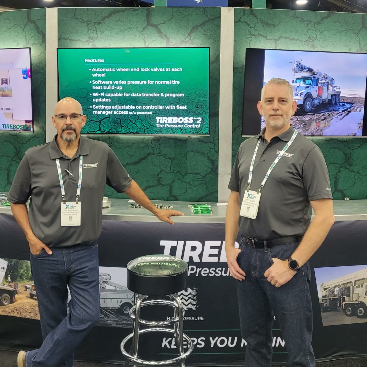 Tireboss's tweet photo. Come see Ray and Albert today, tomorrow and Thursday in booth EH2237 at the 2023 Utility Expo!
This is one you do not want to miss.
.
.
.
#UtilityExpo #Conference #Tireboss #KeepsYouMoving #Sand #Mud #Snow https://t.co/TailuwGFvM