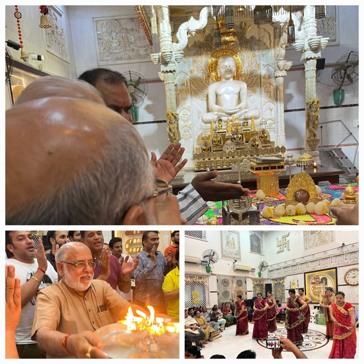 बृहद जैन समाज के पवित्र दस लक्षण पर्व के अवसर पर अशोक विहार जैन मंदिर में भगवान महावीर के दर्शन किए तथा समाज की महिलाओ द्वारा प्रस्तुत मंगला चरण आरती देखी.