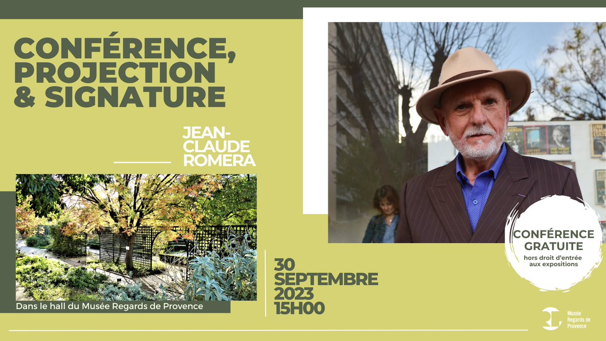 CONFÉRENCE de Jean-Claude Romera sur "Des parcs de Marseille et leurs arbres" le 30/09 à 15h
Touché par la nature et ses bienfaits, Jean-Claude Roméra raconte l’histoire de ces espaces marseillais, jouant un rôle environnemental, esthétique, pédagogique, curatif et psychologique