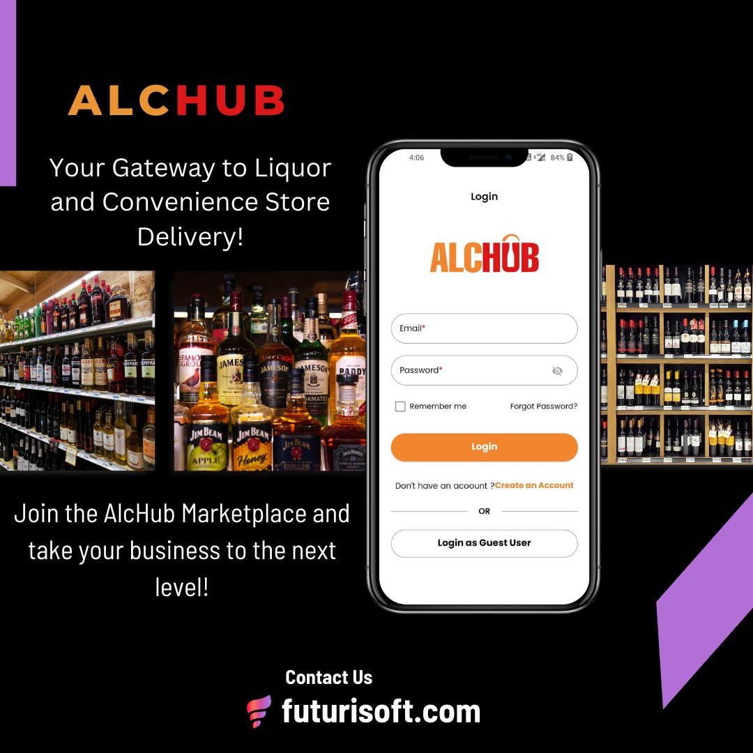 FuturiSoft's tweet photo. With AlcHub by Futurisoft, retailers can set up their store online at no cost. Connect with a broad customer base and increase sales effortlessly. Join the AlcHub Marketplace and take your business to the next level! https://t.co/lXerZj67mc