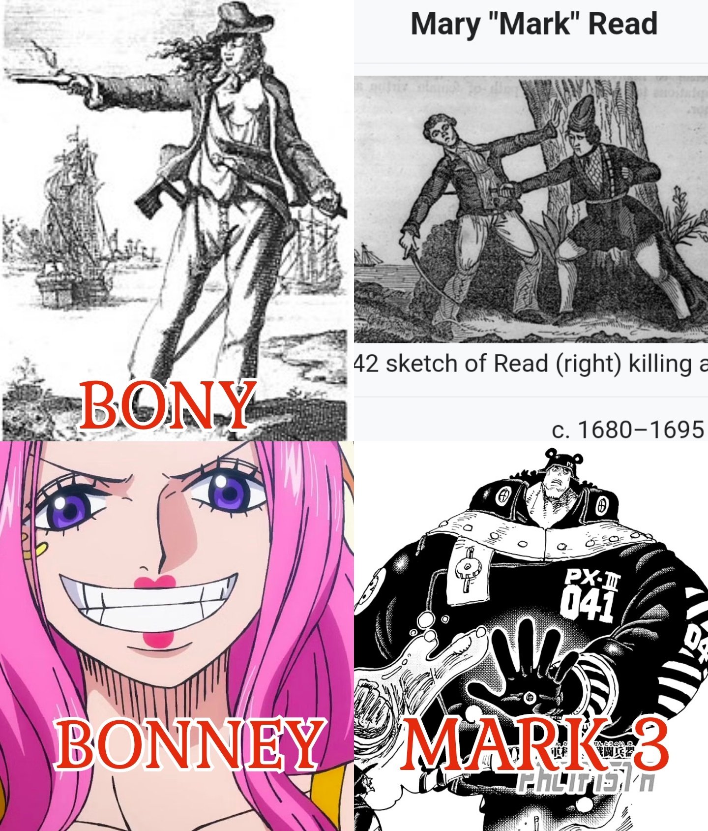 PANGEA D VINCI 🧩🇯🇵 on X: #ONEPIECE Anne Bonny, along with Mary Mark  Read, was one of the greatest female Pirates of the Golden Age of Piracy.  The new Pacifistas who resemble