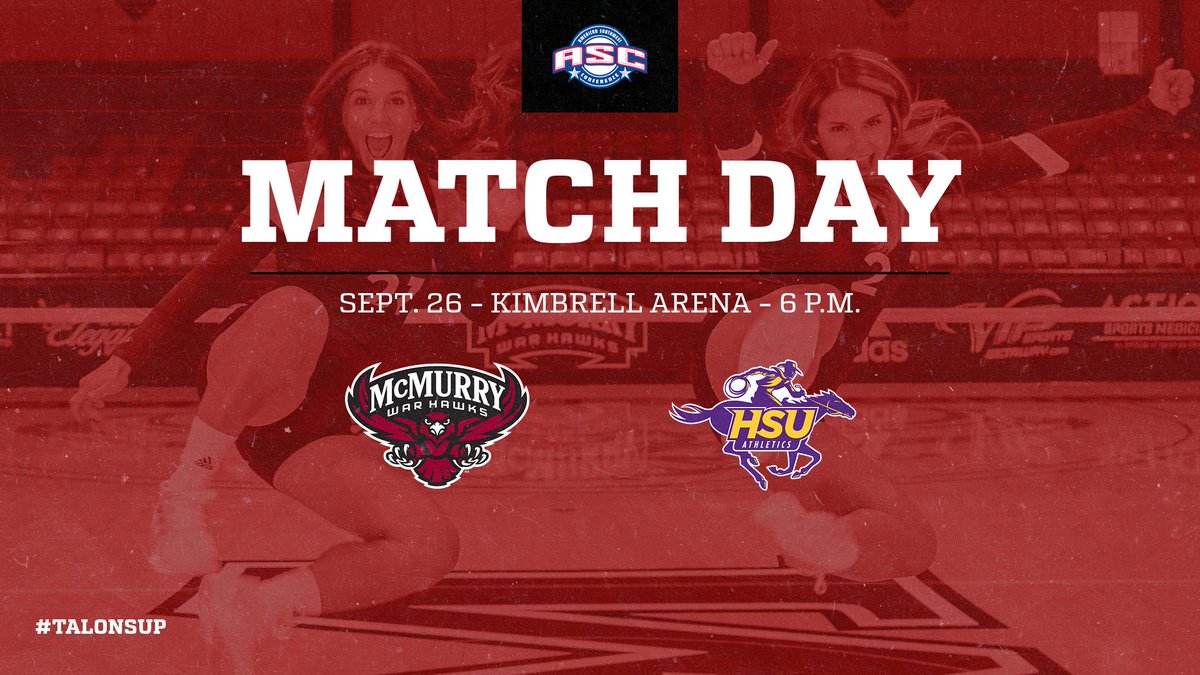 mcmsports's tweet photo. 🏐 COME ON @mcmuniv FANS LET'S SEE YOU TONIGHT (9/26) IN KIMBRELL!!! Hardin-Simmons visits for a 6 p.m. first serve against @McMurry_VB 
Live video - https://t.co/uM7ZTB4Fk6
Live stats - https://t.co/ndJ1bK7EeD #unitedaswarhawks @D3VbWest @D3VB https://t.co/bAUoBzdPYW