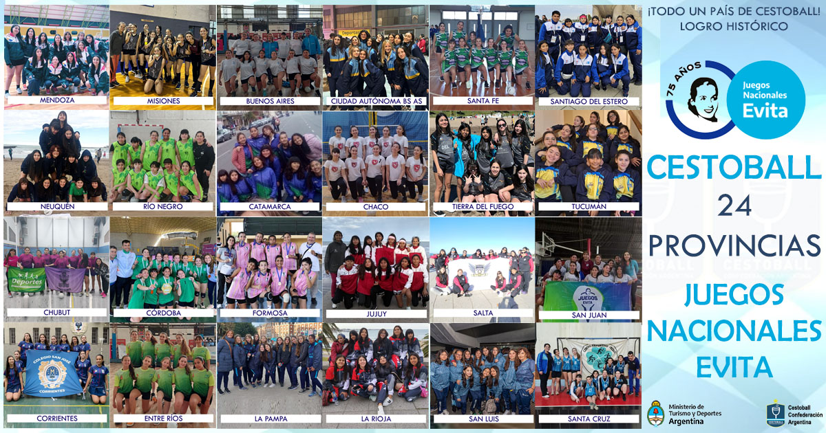 -¡LOGRO HISTÓRICO! EL CESTOBALL DE TODO EL PAÍS REPRESENTADO EN LOS JUEGOS NACIONALES EVITA
. 
#Cestoball #deporteargentino #CestoballDeporteNacional #JuegosEvita2023 
.
<a href="/juegosevita/">Juegos Evita</a> 
.
cestoball.ar/logro-historic…