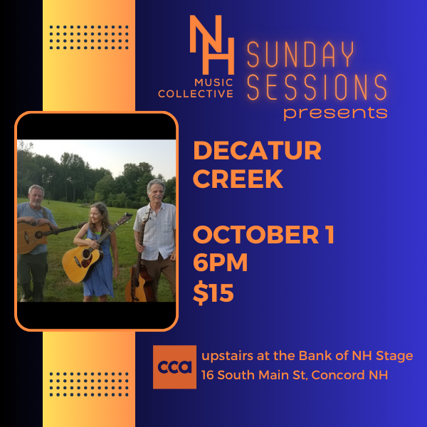 TONIGHT is the night #DecaturCreek serenades us for our #NHMusicCollective #SundaySessions! Come to the #CantinRoom, upstairs at #theStage for some traditional/roots to Americana - country, singer/songwriter, folk, blues & rock @ 6pm! #ccanh #bnhstage
Tix! ccanh.com/show/nhmc-sund…