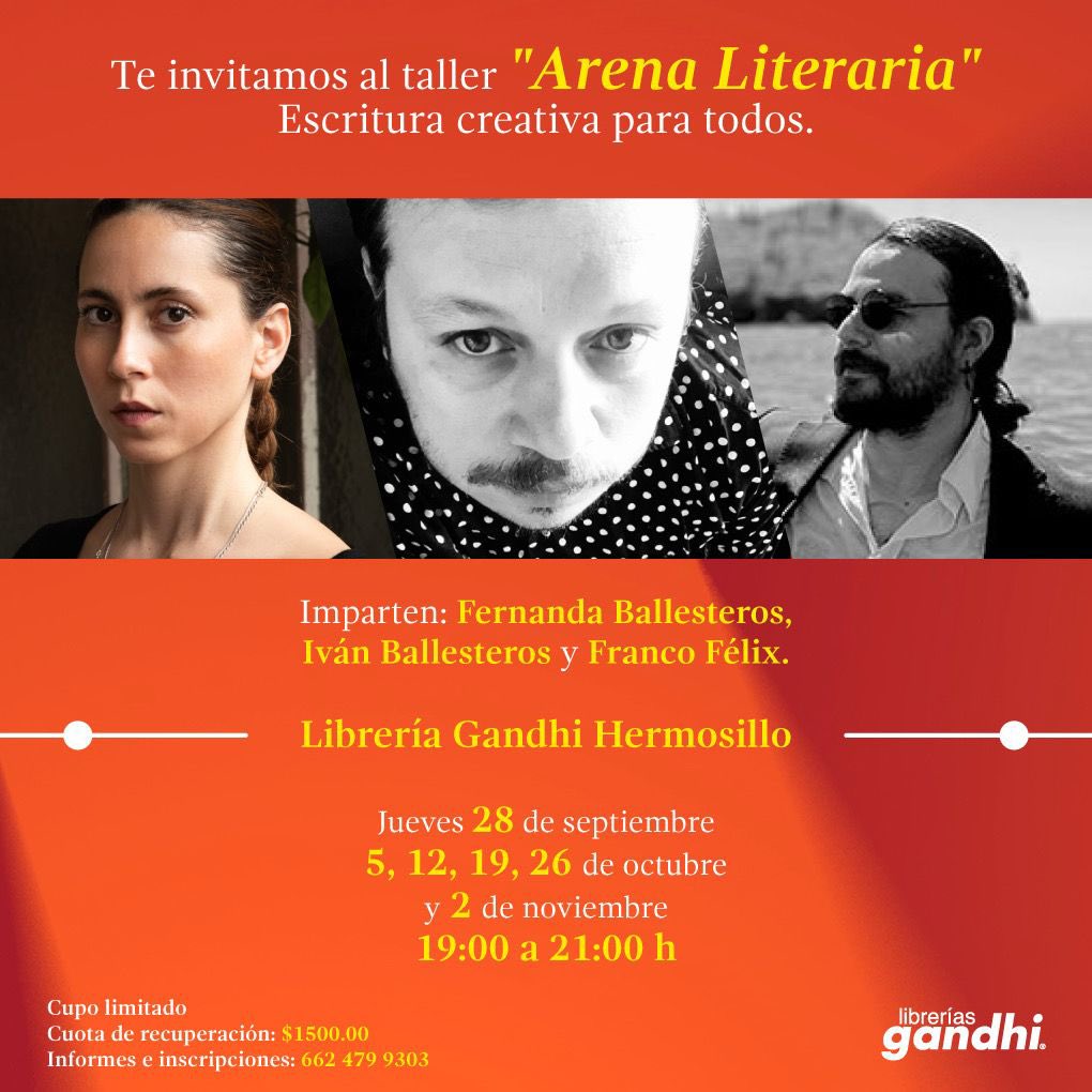 josue_barrera's tweet photo. Charlas, clubes de lectura, talleres y festivales en torno a la escritura para esta semana en #Hermosillo https://t.co/VCr7Nq3iVV