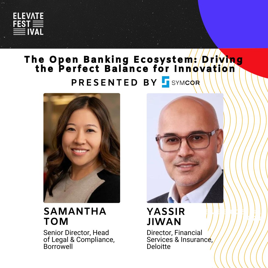 Hosted by <a href="/Symcor_CA/">Symcor</a>  on Sep 27 at Meridian Hall, Castlepoint Numa Lounge, a panel of experts will explore Open Banking and innovation + their roles in driving digital progress in the financial sector. Add this session to your schedule! elevatefestival.ca/schedule/ #ElevateFest2023