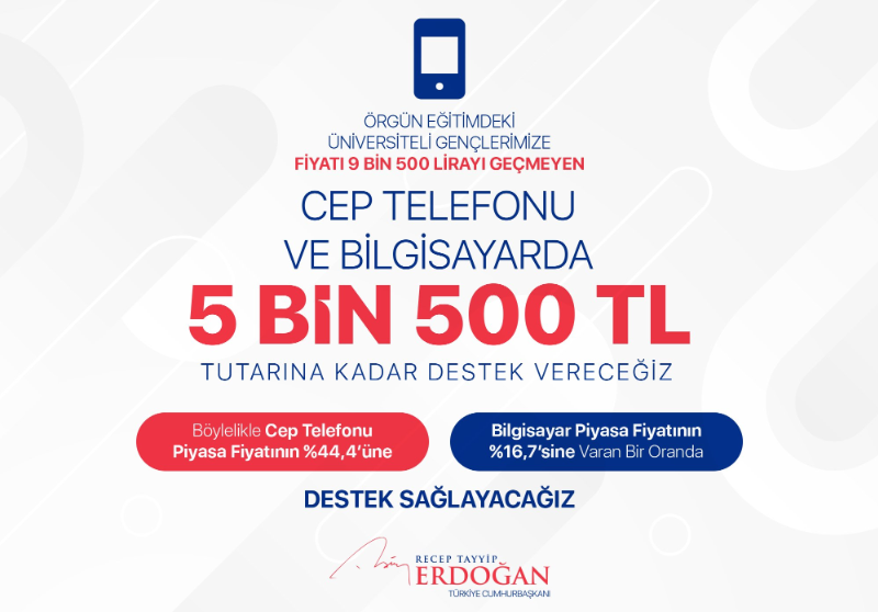 batman_efe8443's tweet photo. #SONDAKİKA 

Erdoğan: "Gençlerimize piyasa satış fiyatı 9 bin 500 lirayı aştıktan sonra cep telefonu ve parçaları için toplamda 5 bin 500 liraya kadar teknolojik cihaz desteğinin arttırılması." https://t.co/ypzFJBiCpD