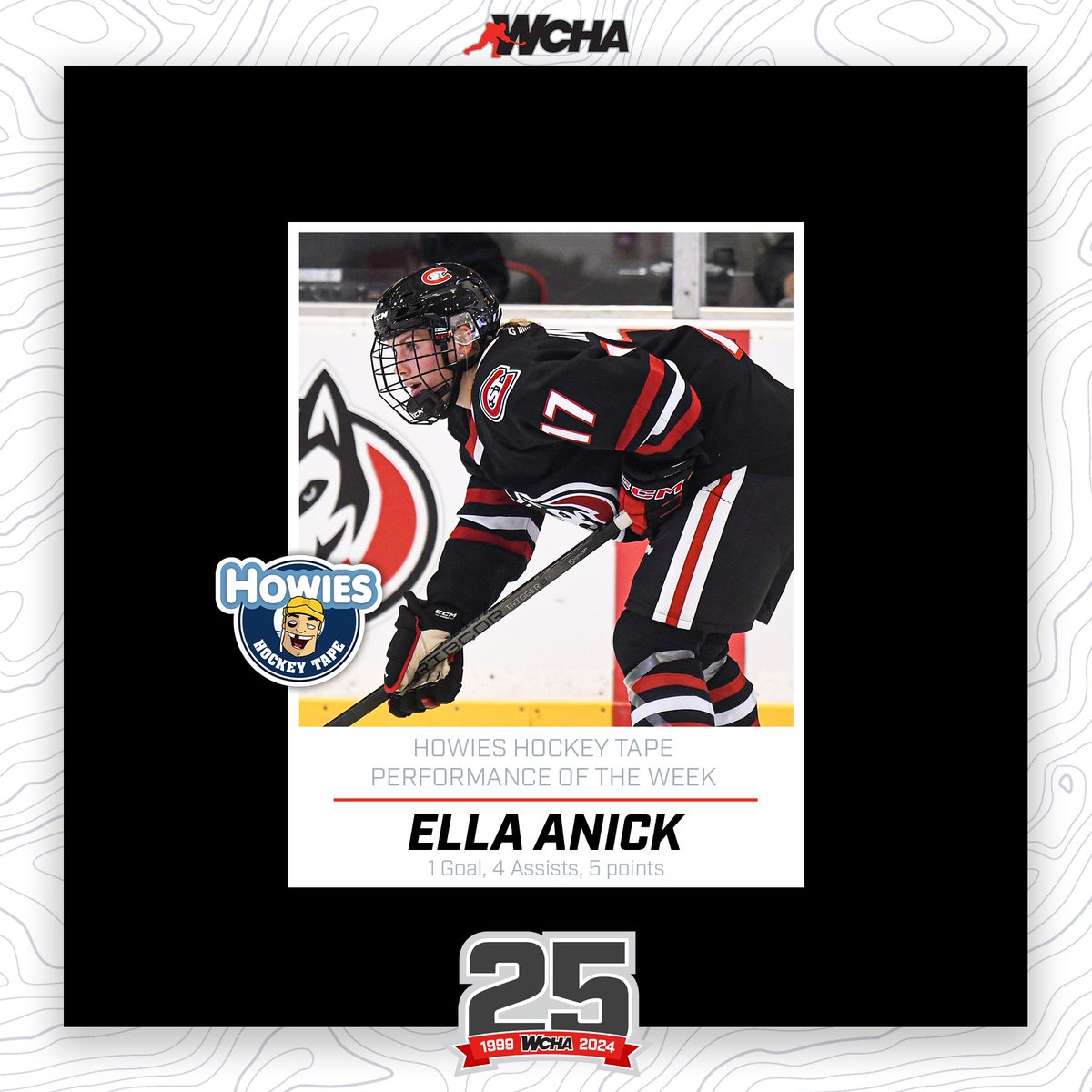 WCHA_WHockey's tweet photo. First of the Year! St. Cloud State junior defender Ella Anick has been selected as this week's Howies Hockey Tape Performance of the Week for games played on Sept. 23-24.  Anick had 1G/4A in the Huskies' weekend sweep of Union.
https://t.co/yamobUqMAD
https://t.co/DEbMPsNGUc https://t.co/w7psnftnLA