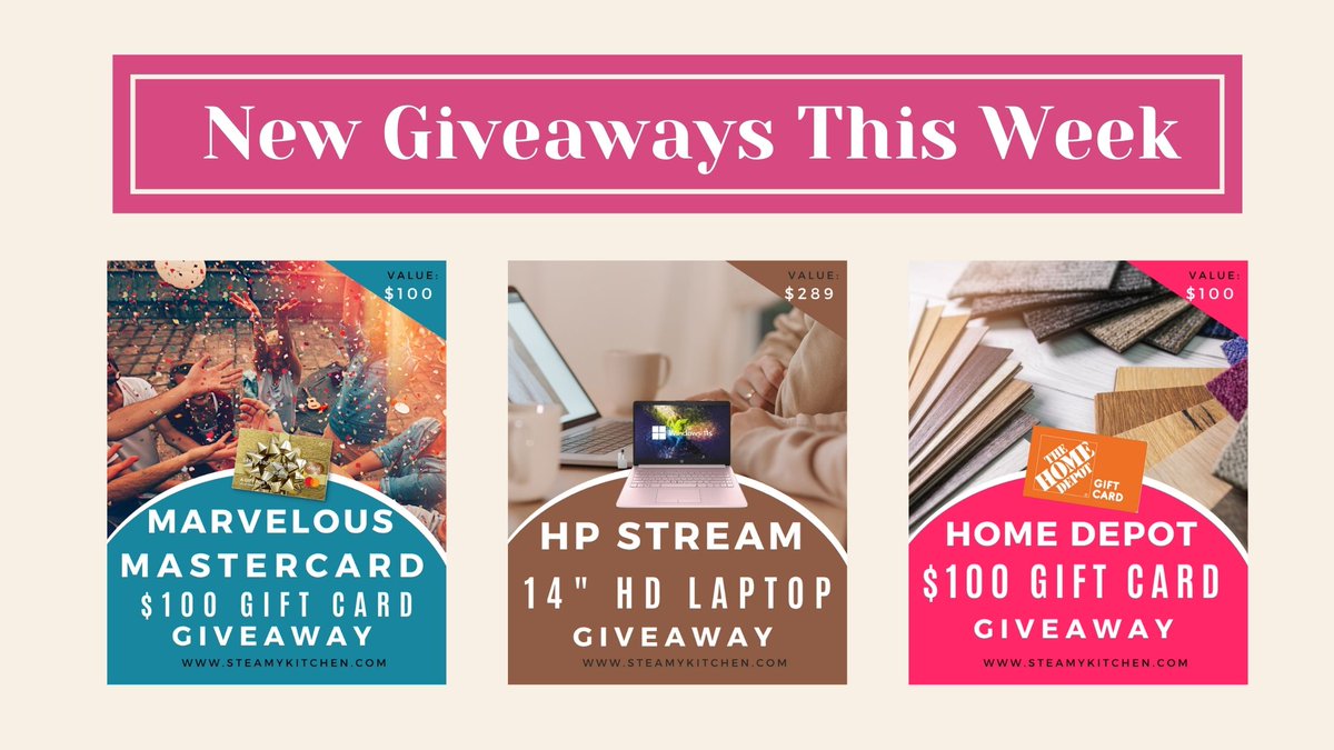 steamykitchen's tweet image. Take a shot at winning – enter our #Giveaways!

🔥steamykitchen.com/204583-100-mar…

🔥steamykitchen.com/207205-2021-hp…

🔥steamykitchen.com/207446-100-hom…

More giveaways👇👇
steamykitchen.com