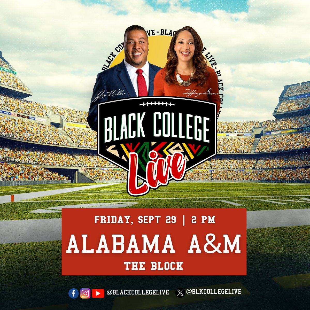 Black College Live is headed to The Hill to celebrate with the @aamuedu #Bulldogs! Join us at The Block this Friday at 2pm following the Alumni Block Party! Let’s go!!! #AAMU #HomecomingSZN