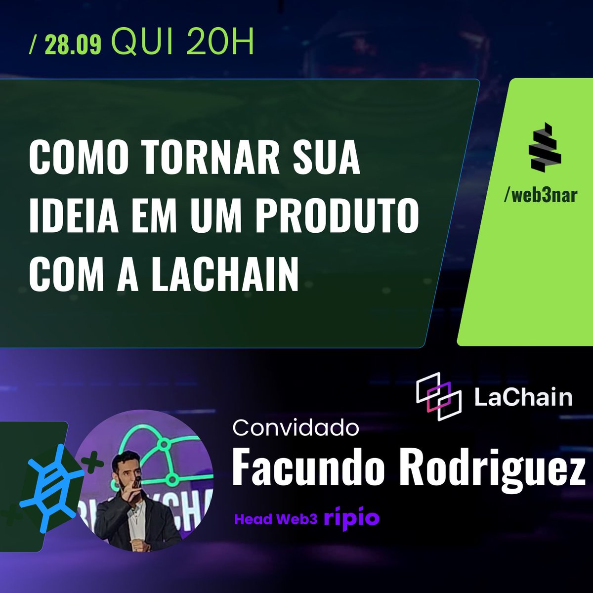 web3dev_pt's tweet photo. 🚀 Explore o futuro digital com o #web3nar! Junte-se a nós no Discord da W3D em 28 de setembro às 20h para aprender com o renomado especialista Facundo Rodriguez. Prepare-se para moldar o amanhã digital. 💡Saiba mais em https://t.co/VZjPR1W1Bi https://t.co/ourHSRD2I5