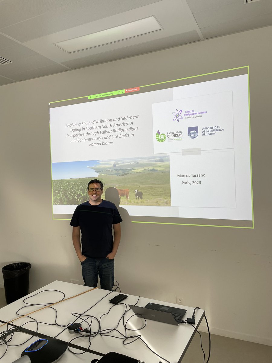 EvrardOlivier's tweet image. @tassanom presented today at #LSCE his recent and ongoing research on the use of fallout radionuclides ☢️ to reconstruct land and water degradation in the Pampa Biome 🐄 #Uruguay during his visit in 🇫🇷 conducted at @CEAParisSaclay and funded by @IPSL_outreach
