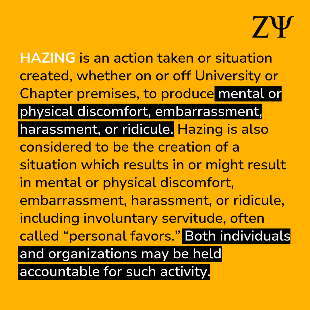 Taking a stand against hazing is a crucial part of our commitment to creating safe, inclusive, and respectful environments at each of our chapters and in our campus communities. Familiarize yourself with our Hazing Policy below! #NHPW