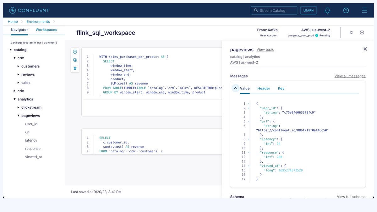 Confluent (@confluentinc) on Twitter photo 🐿 The open preview of <a href="/ApacheFlink/">Apache Flink</a> on Confluent Cloud is now available!
Now, you can easily build high-quality, reusable data streams with the industry's only cloud-native, serverless Flink service.
Check out our blog to see how it works ➡️ cnfl.io/463JEfF | #Current23 🐿 The open preview of <a href="/ApacheFlink/">Apache Flink</a> on Confluent Cloud is now available!
Now, you can easily build high-quality, reusable data streams with the industry's only cloud-native, serverless Flink service.
Check out our blog to see how it works ➡️ cnfl.io/463JEfF | #Current23