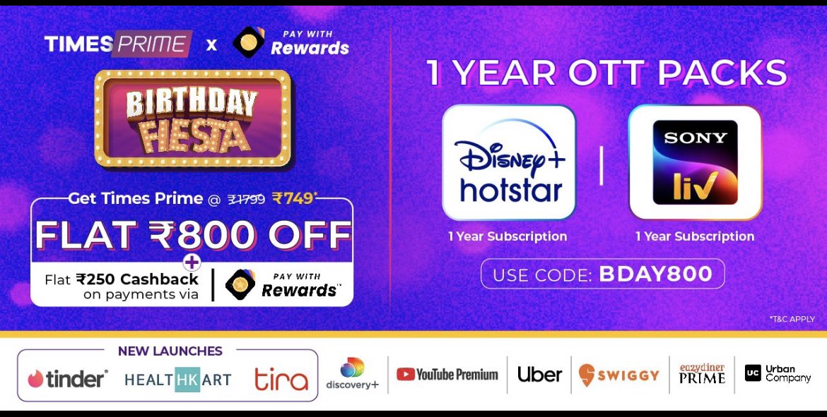 WealthEver_'s tweet image. This can be the best offer getting the OTT and other subscriptions via #timesprime. You are getting 1 year #hotstar and #Sonyliv . 🏏🤩 #ICCWorldCup and #AsianGames is sorted.