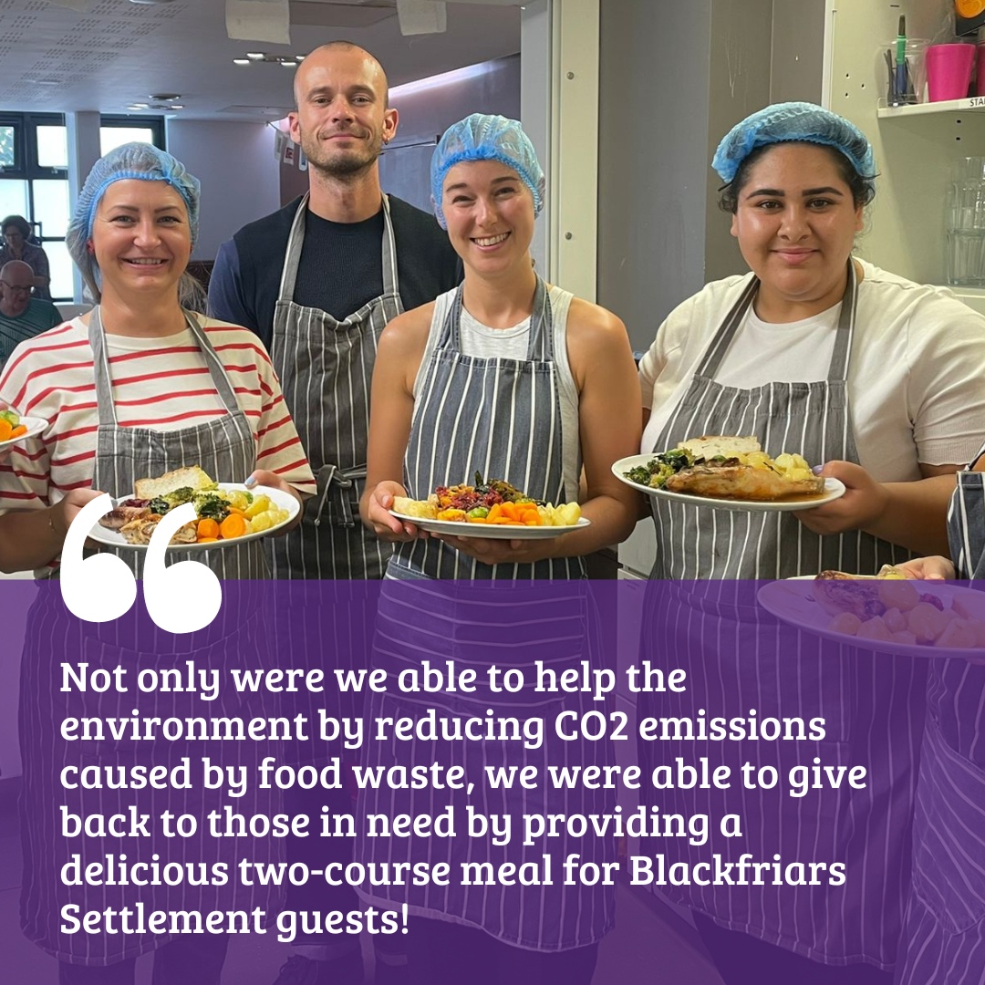 Volunteers from Procurement Leaders helped at a surplus food collection @BoroughMarket. They used some of the surplus food they collected to cook a delicious two-course meal for guests at Blackfriars Settlement. Looking for volunteering opportunities for your team? DM us!