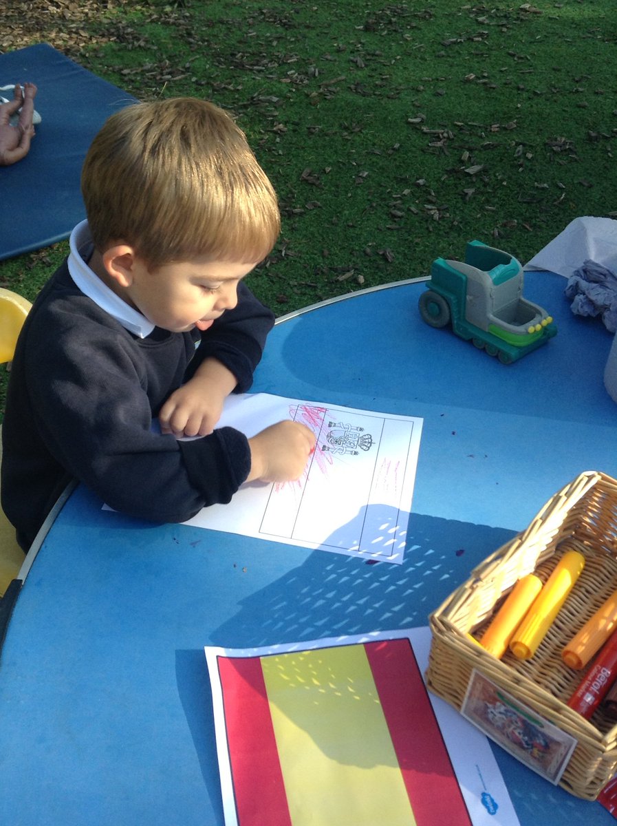 BPSHull's tweet photo. The children in NGS loved learning how to say 'hello' and 'goodbye' in Spanish today as part of European Day of Languages. They also looked for Spain on a map of Europe, made their own flags and tried to guess the Spanish nursery rhymes. #BPSLanguages #BPSEYFS https://t.co/V1VAARqEXo