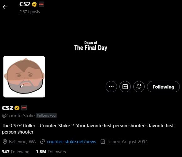ESLCS's tweet photo. NEW @CounterStrike BANNER JUST DROPPED 😭 https://t.co/4JXexMrIN0