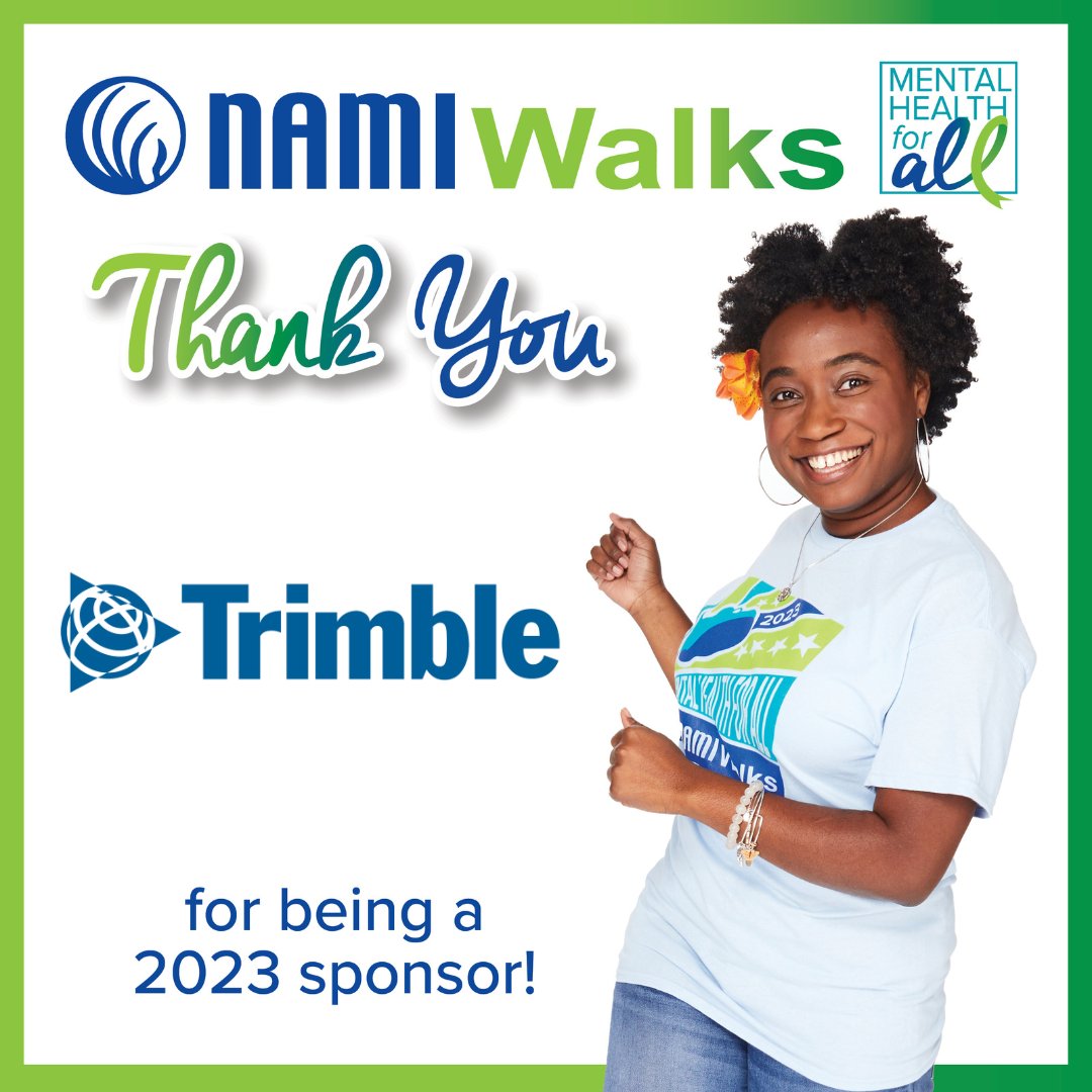 Thank you to <a href="/TrimbleCorpNews/">Trimble Inc.</a> for becoming a Silver Sponsor of NAMIWalks! #Together4MH