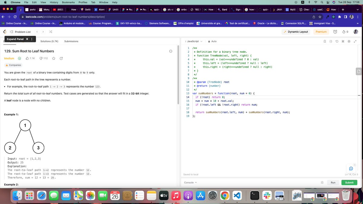 Day 16 of #30daysofalgorithms
Hi folks, today I've learned some new array methods while solving the *Sum Root to Leaf Numbers* problem on leetcode. Take a look at the following screenshots:
#RebaseAcademy #webdevelopment  #webdeveloper  #javascript #Algorithms