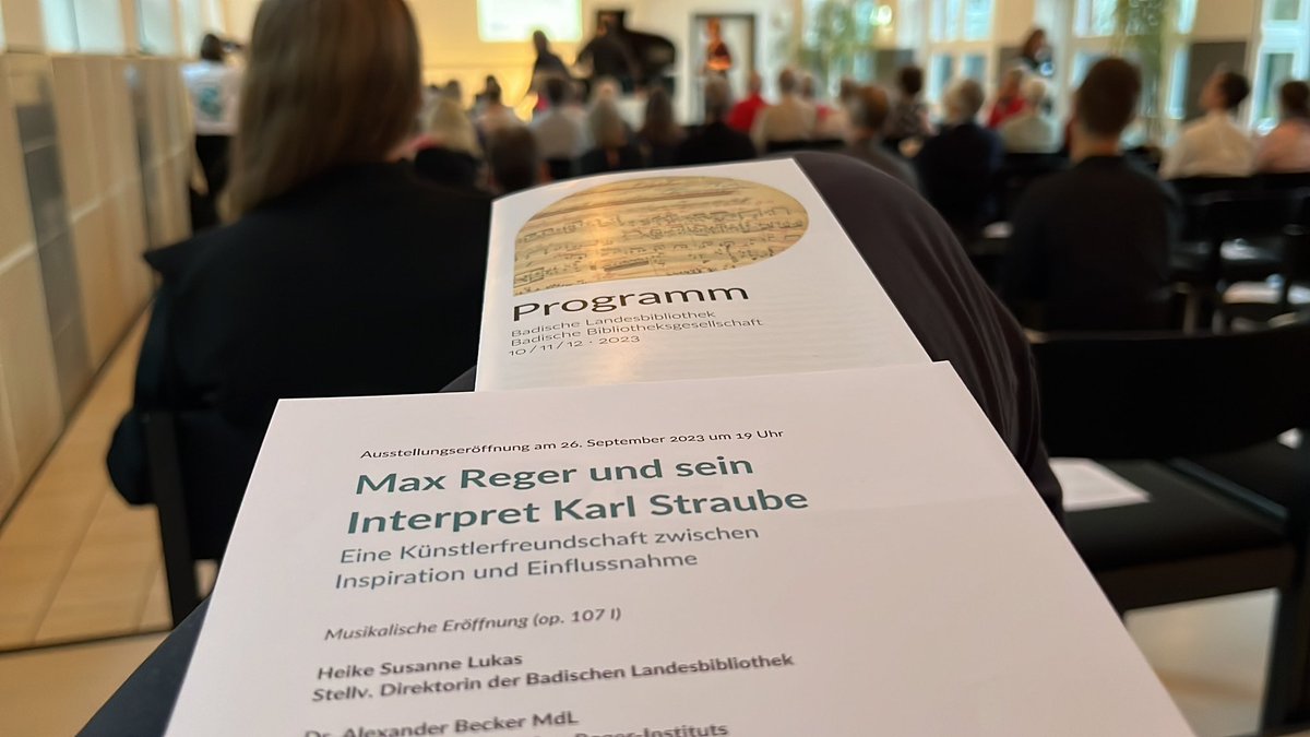 maxreger_inst's tweet photo. Ausstellungseröffnung #MaxReger und sein Interpret #KarlStraube. Ab heute bis zum 13.1.2024 zusammen mit und in der @BLB_Karlsruhe. #reger150 https://t.co/IB15LfwOim https://t.co/yXzY55nGd5