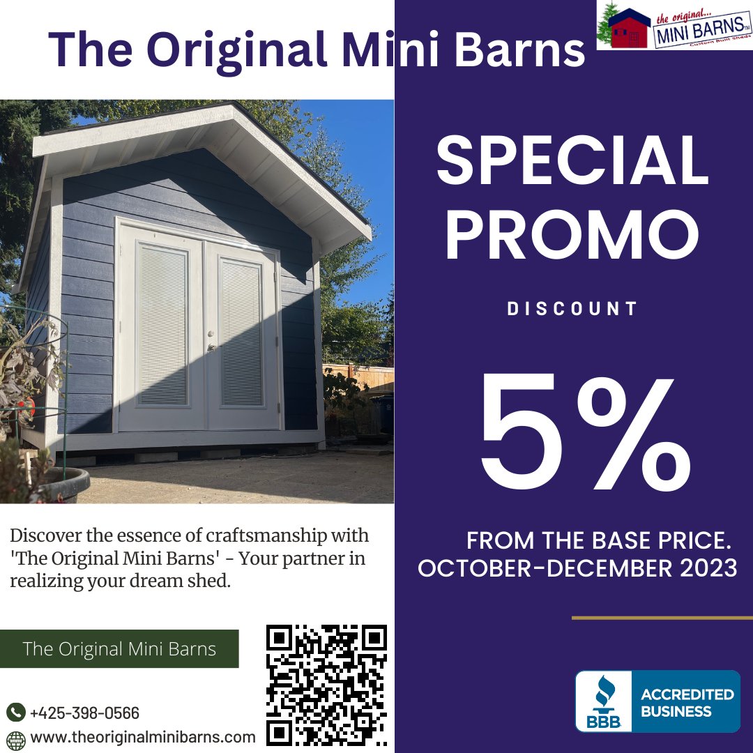 OGminibarns's tweet photo. Discover the essence of craftsmanship with 'The Original Mini Barns' - Your partner in realizing your dream shed. Fall in love with our superior quality and design. Be sure to catch our latest video on YouTube!

#shed #shedforsales #fall #autumn #seattle #barn #forester https://t.co/gFZcdvMa6L