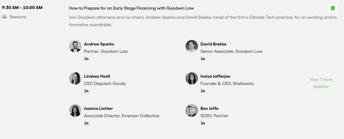 It was a blast discussing all things early-stage climate funding with an awesome group of founders &amp; investors, <a href="/InsiyaJafferjee/">Insiya Jafferjee</a>, <a href="/Lindsey_Hoell/">Lindsey Hoell</a>, <a href="/veerymaxwell/">Veery Maxwell</a> at the #SOSVClimateTechSummit.  

Big thank you to Andrew Sparks and David Brekke <a href="/goodwinlaw/">Goodwin</a> &amp; <a href="/SOSV/">SOSV - Deep Tech for Human and Planetary Health</a> for having us!⚡️