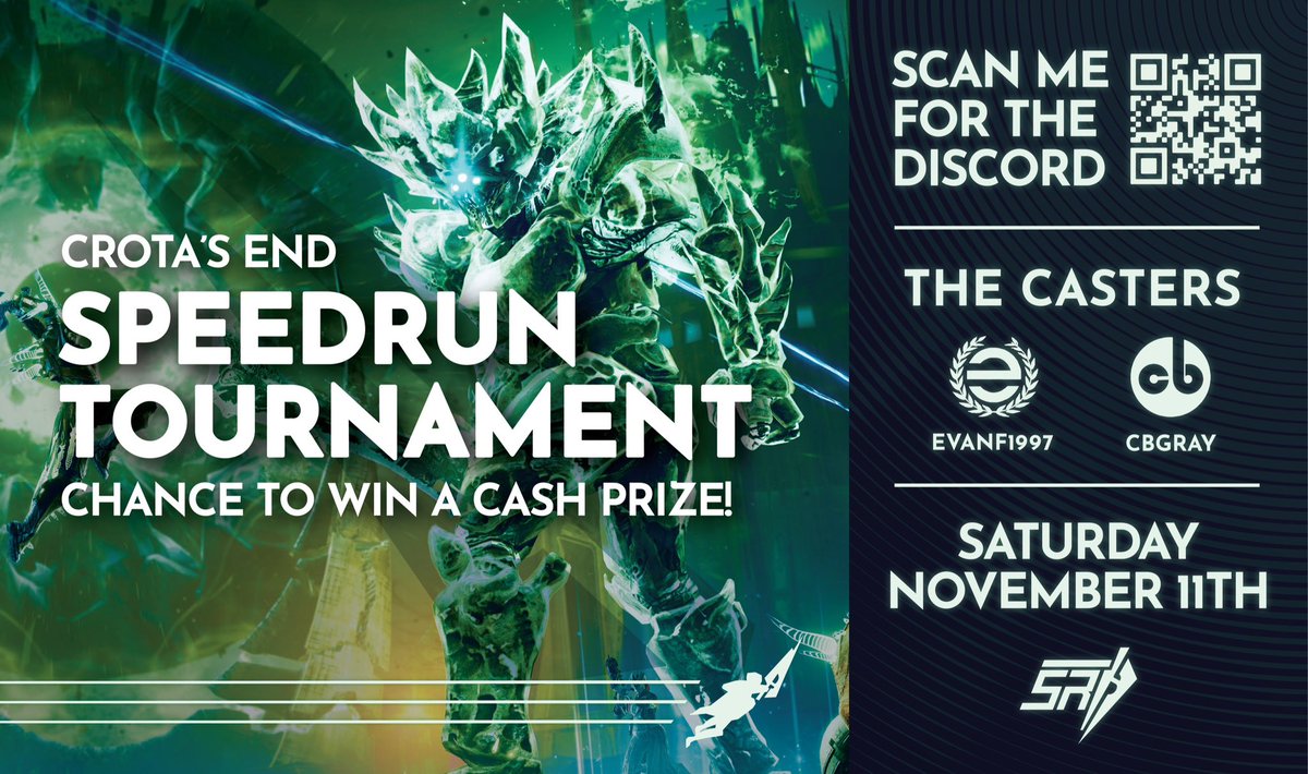 ExcludedD2's tweet image. Speedrun Panel is hosting a massive Speedrun Tournament with @cbgray_ and @evanf1997_ as casters. Make sure to join the discord for all updates.

Discord: discord.gg/speedruntourna…