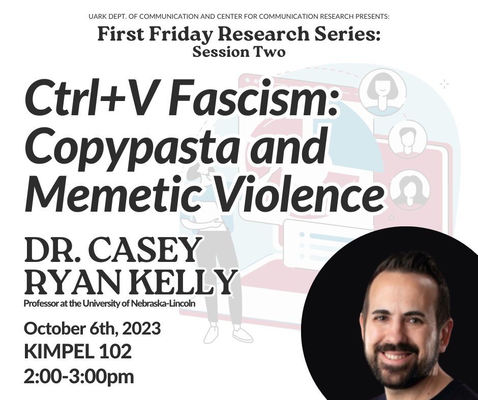 ❗Join us October 6th! 

Guest speaker Dr. Casey Ryan Kelly will be  here to present at Session 2 of our First Friday Lecture Series. 🔥

See you there! 😀