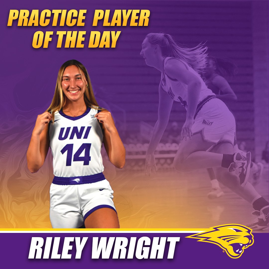 UNIwbb's tweet photo. Please help us congratulate Riley Wright for being our first Practice Player of the Day in the 23-24 season! 

#EverLoyal #1UNI https://t.co/bXjF3GhaIn