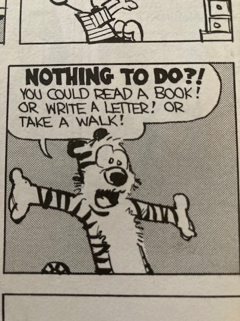 Or, you could come to the MPC Library📚 and check-out the great selection of books on the 2nd and 3rd floor.  The library is open M-TH, 8AM-7PM, F, 8AM-2PM, Sat, 10AM-2PM (831) 646-4095, Email us: library@mpc.edu #mpc #mpclib #mpclibrary #calvinandhobbes #comics #billwatterson