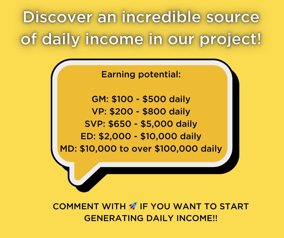 spi_crypto's tweet image. Join Our Fast-Track Team Build to Become a GM!
🔼Earn daily Team Rewards (0.15% &amp;amp; 0.10%)
🔼Achieve GM status and earn $100 a day!
Join my WhatsApp Group chat.whatsapp.com/Bl3WGI05Km67qK…
Don&apos;t miss this opportunity for fast growth! #GMOpportunity #FastTrackSuccess