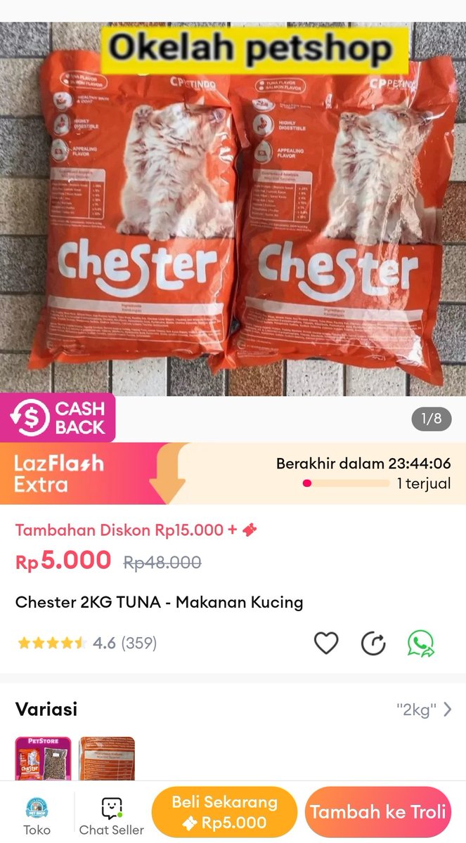 racunpromocheck's tweet image. Chester 2kg Tuna - Makanan Kucing Murah
5.000

s.lazada.co.id/s.mv5WK?cc



#makanankucing
#diskonlazada