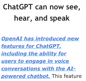 Oh no! This article makes it seem like #ChatGPT actually see, hear, and speak! This is just the kind of anthropomorphic language that is destroying society. Why can't humans just turn off their ability to use analogies to make sense of the world? STOP THE #AIHYPE MADNESS!