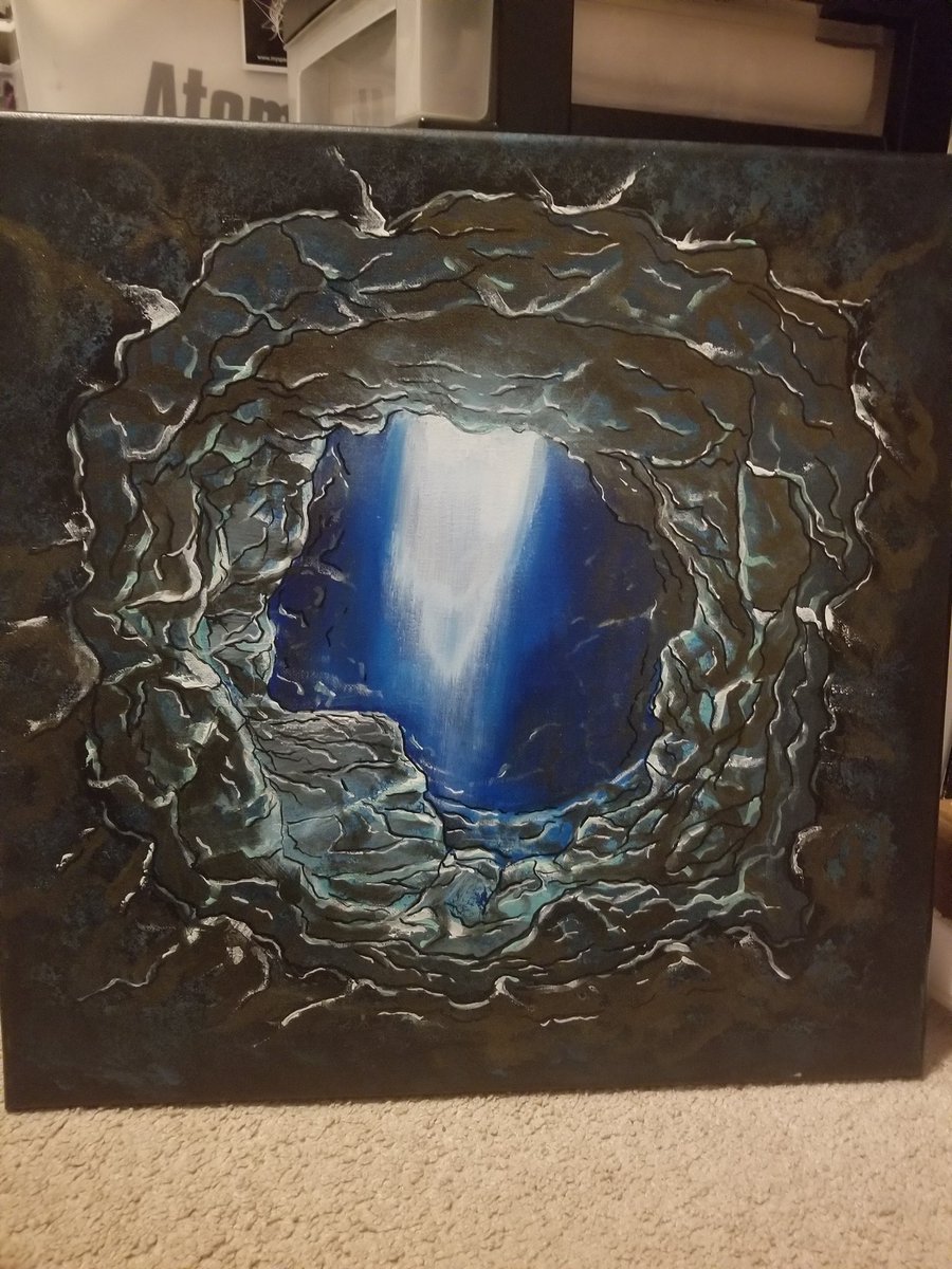 Blacklight reactive acrylic Underwater Cavern painting. 
20x20 inches. 
$200 includes shipping in US +$50 for international shipping. 
DM to get your hands on it. 

#blacklightart #painting #acrylic #paintingforsalebyartist