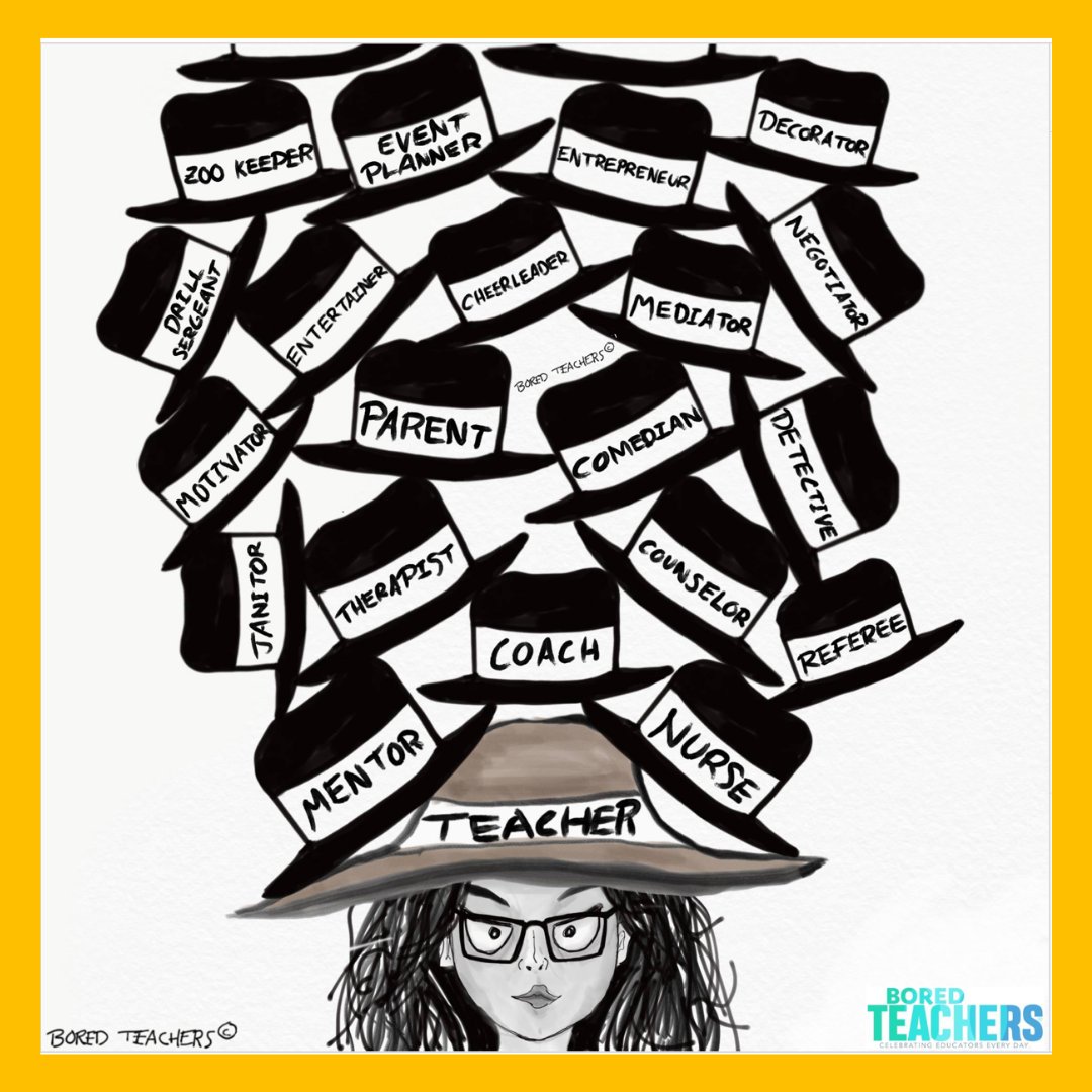 CtnEducators's tweet photo. How many hats do you wear each day?  📸 Original post from @BoredTeachers https://t.co/Xz9DpHZv4g