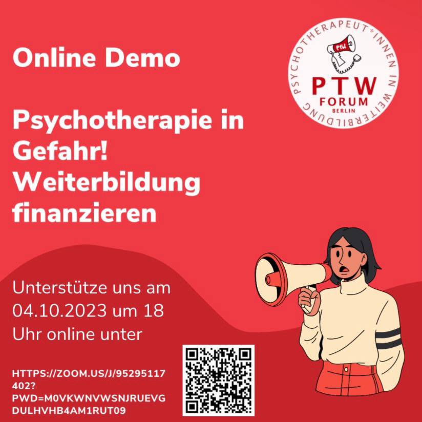 Finanzierung der Weiterbildung weiterhin ungeklärt! 
Unsere Petition war erfolgreich, aber die Politik hat bisher nichts unternommen. 
Wir treffen uns online um den zuständigen Politiker:innen zu schreiben und Druck zu machen! 💪

hier der Zoom-Link ➡️ zoom.us/j/95295117402?… ⬅️